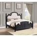 Taylor Black Panel Bed with Tufted Headboard