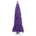 Vickerman 5.5' Flocked Purple Pencil Fir Artificial Christmas Tree, Purple Dura-lit LED Lights