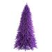 Vickerman 6.5' Flocked Purple Slim Fir Artificial Christmas Tree, Purple Dura-lit LED Lights