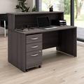 Bush Business Furniture Arrive Manufactured Wood Reception Desk w/ Filing Cabinet Wood in Gray | Wayfair ARV002SG
