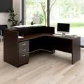 Bush Business Furniture Arrive 72W x 72D L-Shaped Manufactured Reception Desk w/ 3 Drw Mbl Ped & Counter in Brown | Wayfair ARV010MR
