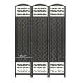 gearonic 67"H Natural 4 Panel Woven Room Divider, Freestanding Folding Privacy Screen w/ Elevated Base | 67 H x 47.25 W x 0.5 D in | Wayfair