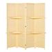 gearonic 71" H 4-Panel Folding Bamboo Room Divider, Freestanding Privacy Screen w/ 2 Storage Shelves Wood/Bamboo/Rattan in Brown/White | Wayfair