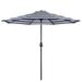 HBI home And White Umbrella Outdoor Patio Adjustable 9 Ft Patio Umbrella w/ Tilt Beach Garden Metal in Black | 92 H x 106.5 W x 106.5 D in | Wayfair