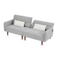 ROOM FULL Convertible Futon Sofa Bed, Adjustable Couch Sleeper Wood in Brown | 31.89 H x 80.7 W x 34.65 D in | Wayfair ZFZ-W1123P144864
