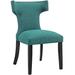 Lefancy.net Lefancy Curve Dining Side Chair Fabric Set of 2 in Blue | Wayfair 665924606112