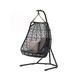 RARLON Outdoor Patio Hanging Basket Rattan Chair Swing Chair w/ Stand Wicker/Rattan in Gray/Black | 75.59 H x 39.37 W x 43.3 D in | Wayfair