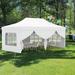 Topbuy 10 x 20FT Pop up Canopy w/ 6 Sidewalls Outdoor Canopy Tent w/ Zippered Entrances Windows, Metal | Wayfair TOPB007794