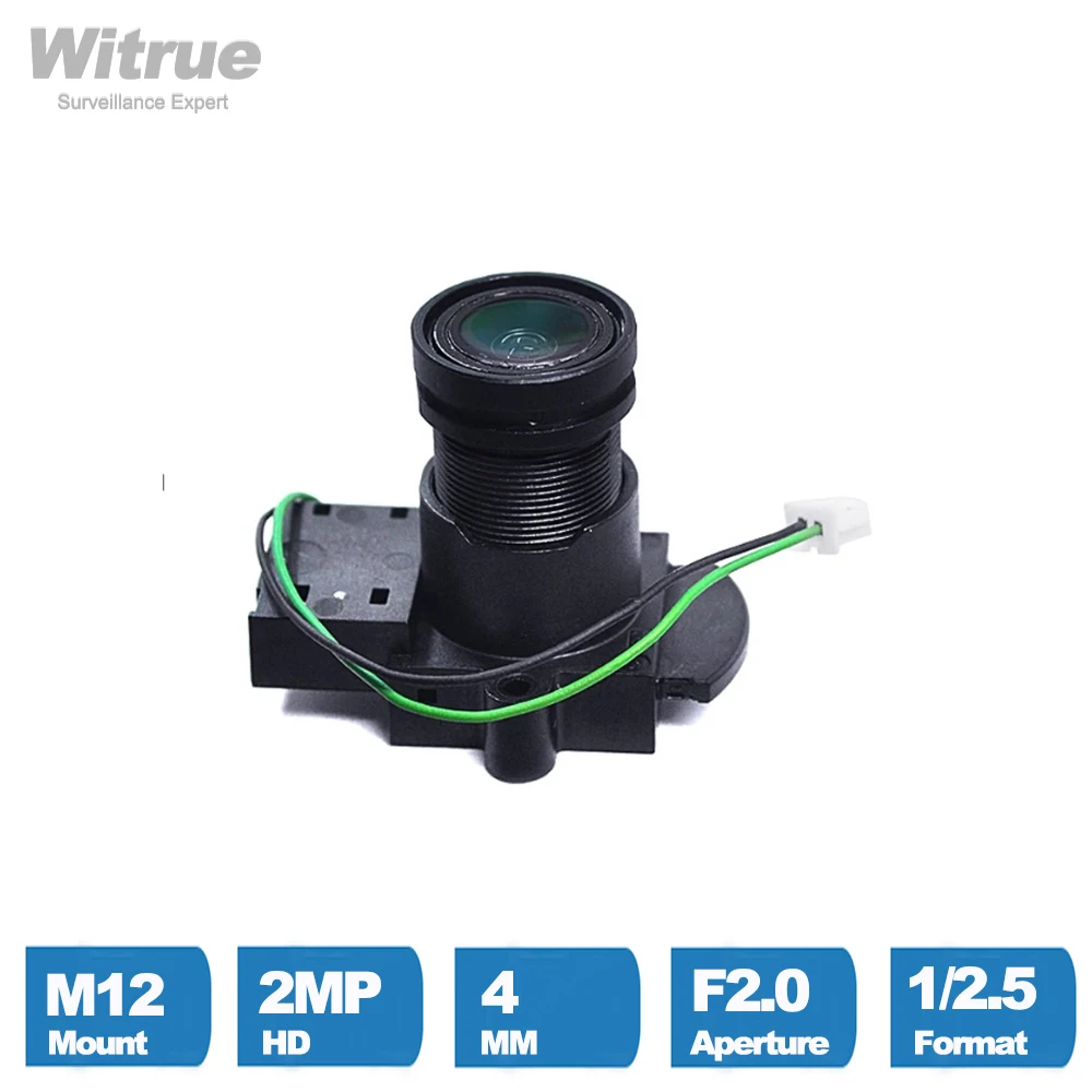 Witrue Kameraobjektiv CCTV 2MP 1080P 4mm M12 Mount Aperture F2.0 mit IR-Schnitt für Überwachungskameras Image