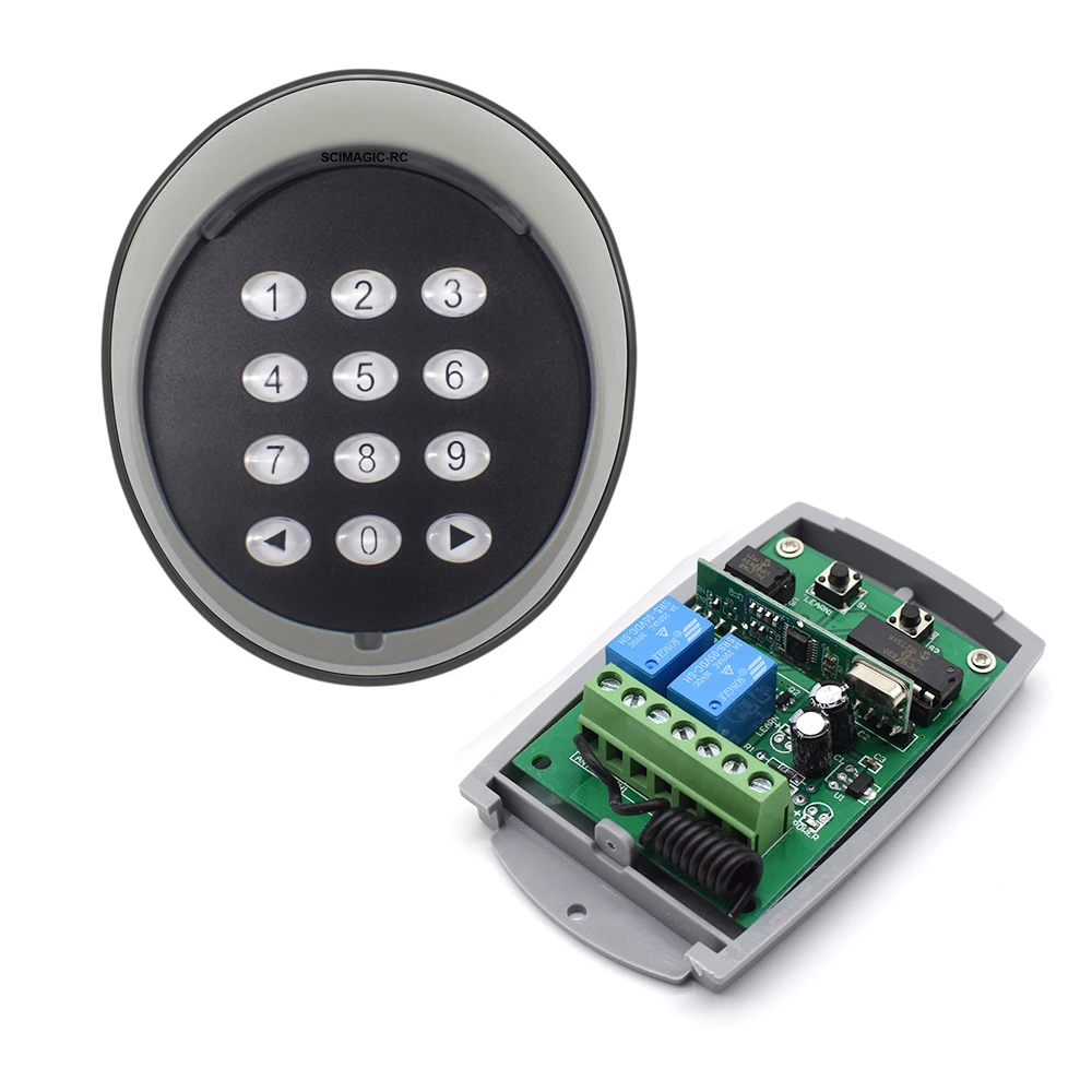 Tastatur 433,92 MHz Empfänger Türschloss Zugangs kontrolle drahtlose Tastatur Passwortschalter-Kit für Flügel tor Garagentor öffner Image