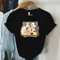 Cat Party Kawaii T Shirt donna Summer Tops Sushi Graphic T-Shirt Casual Fashion Tee Shirt Trendy