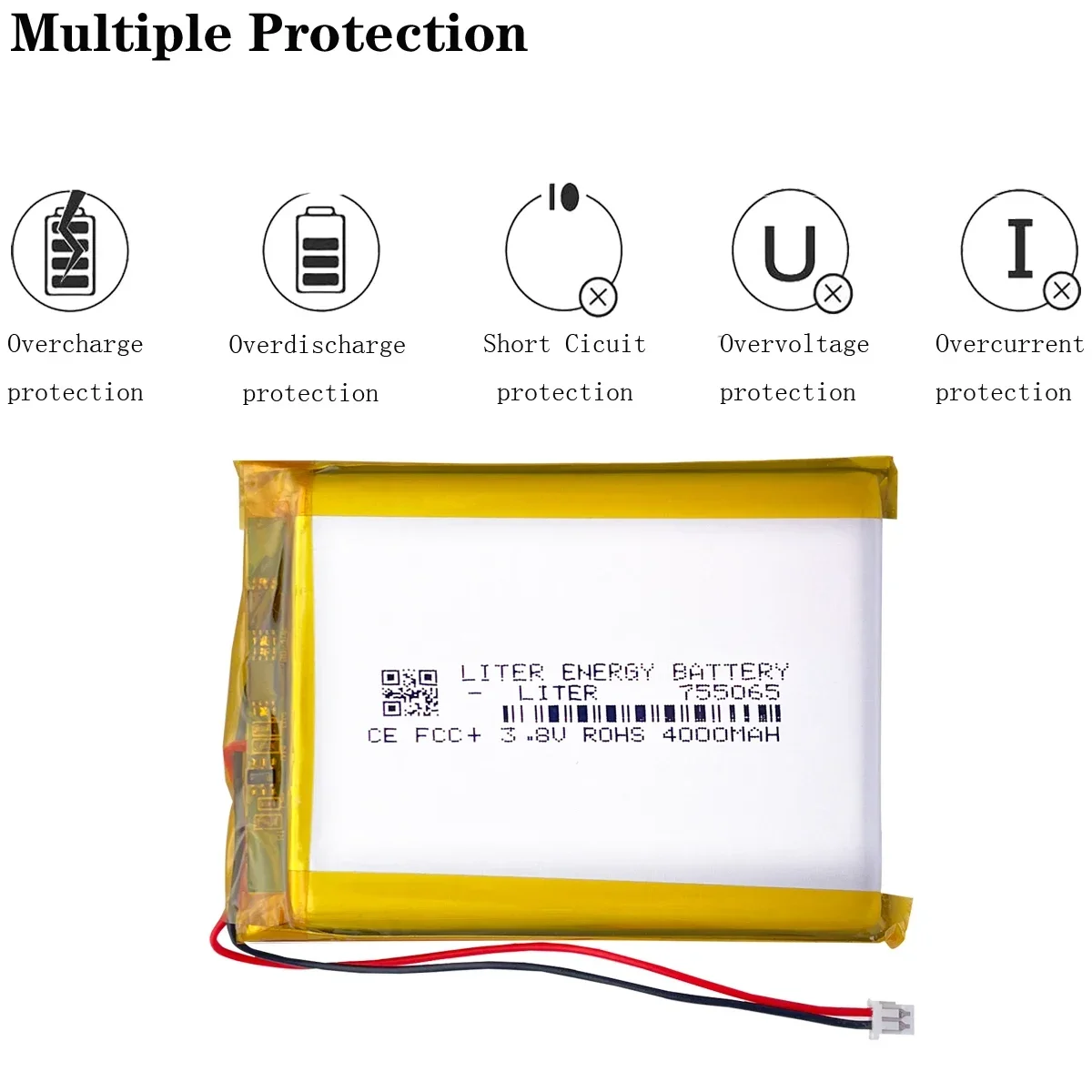 Wiederauf ladbarer Li-Polymer-Akku jst-1,25-2p 4000 3,8 mah V für anbernic rg353v-Spielekonsole Image