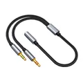 Cavo audio Aux jack da 3,5 mm Microfono per auricolari per computer Cavo adattatore da 1 a 2 con
