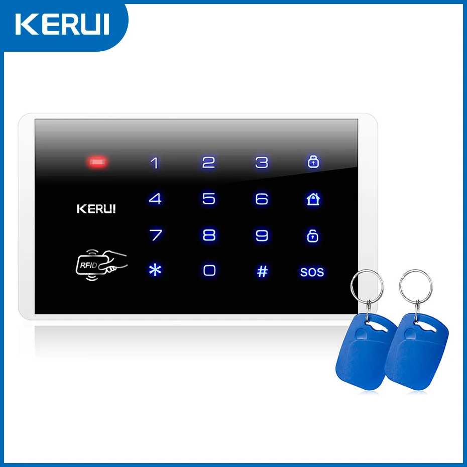 KERUI K16 433 MHz Drahtlose RFID Touch Tastatur Tastatur mit Zwei RFID Karten Für W181 W184 W204 GSM WIFI Home Security Alarm System Image