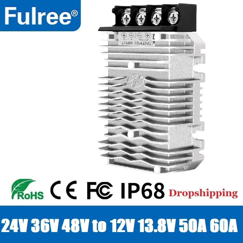 Fulree®24V 36V 48 V bis 12V 13,8 V 50a 60a DC-DC Abwärts wandler Golf wagen Spannungs regler 24 36 48 Volt bis 12 13,8 Volt Image