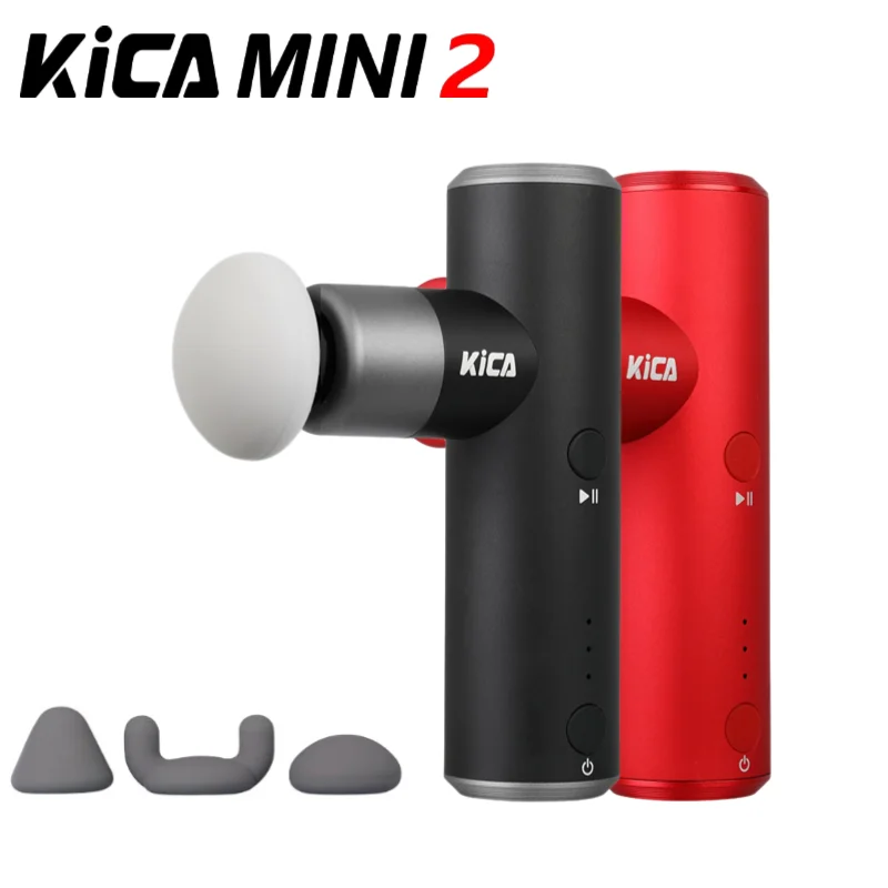Kica mini 2 Faszien pistole 4 Gang 195g Aluminium tragbar 3000 U/min tief Hoch geschwindigkeit 3 Massage köpfe Pistole für den Sport