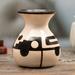 Dakota Fields Beckton Handmade Modern North Ceramic Decorative Vase Ceramic in Brown/White | 5 H x 4.3 W x 4.3 D in | Wayfair