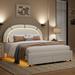 Willa Arlo™ Interiors Mazelina LED Bed, Upholstered Platform Storage Bed w/ 2 Drawers Faux leather | 49.2 H x 57.5 W x 81 D in | Wayfair