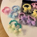 Attaches à cheveux élastiques pour enfants nœud en ruban doux coloré accessoires pour filles