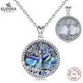 EUDORA – collier avec pendentif d'arbre de vie en argent Sterling 925 feuille d'arbre déesse