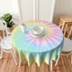 Nappe de Table ronde couleur Pastel imperméable résistante aux taches lavable pour la cuisine