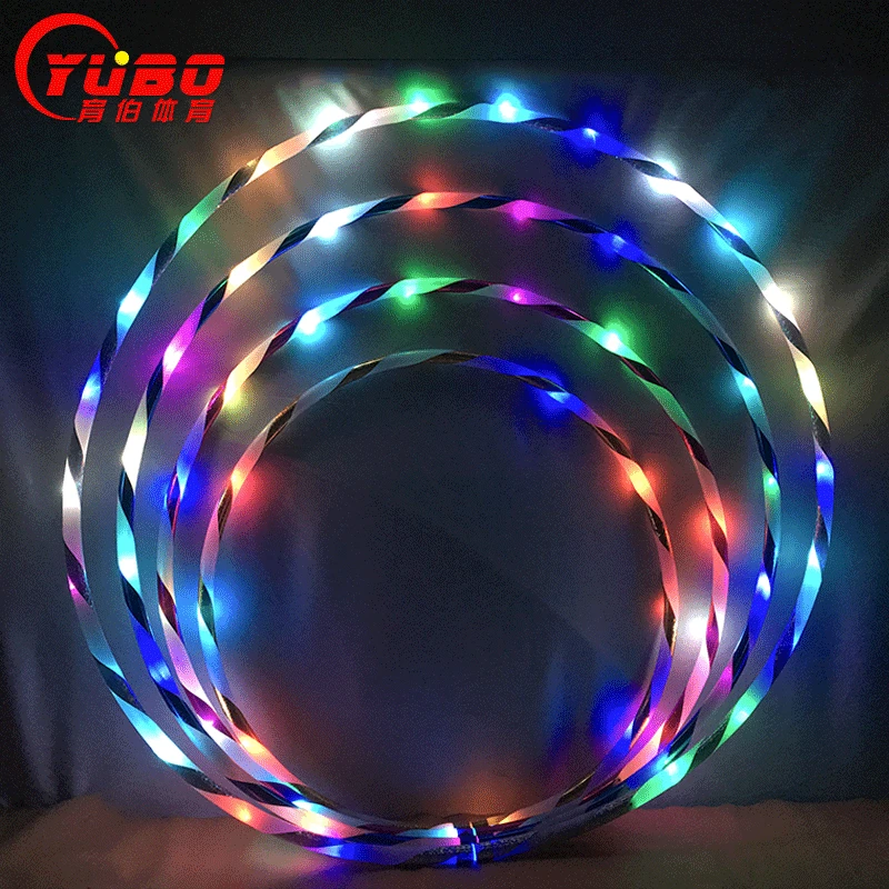 Cerceau de sport pliable à LED pour perte de graisse abdominale, cercle de fitness coloré, équipement de fitness léger, arts de la scène, gym, crossfit