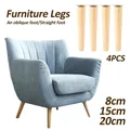 Pieds de meubles en bois solides obliques droits pieds de table non alds chaise protecteur de