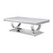 Rosdorf Park Kiyla Floor Shelf Coffee Table Faux Marble/Metal in Gray/White | 18.5 H x 50.6 W x 27.4 D in | Wayfair