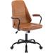 17 Stories Ergonomic Office Chair, High Back Swivel Office Chair w/ Lumbar Support, PU Leather Desk Chair Backrest 120° Freely Locking & Rocking | Wayfair