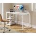 Inbox Zero Mariauna Desk Wood/Plastic/Acrylic in Brown/White | 51.1 H x 26.1 W x 23.62 D in | Wayfair 3F689B898B1640A483AE79F727E2CCBC