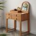 Hokku Designs Marcario Vanity in Brown | 29.92 H x 29.92 W x 18.11 D in | Wayfair 2FAB7DF6E1494FA087722AA278E5F17D