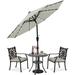 Latitude Run® Anicetus 6" Lighted Market Umbrella w/ Crank Lift Counter Weights Included | 108 H x 6 W x 4 D in | Wayfair