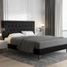 Hokku Designs /Queen/King Size Button Tufted Platform Bed Frame/Fabric Upholstered Bed Frame w/ Adjustable Headboard/Wood Slat Furniture | Wayfair