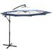 Ivy Bronx Loyde 116.25" Beach Umbrella w/ Crank Lift Counter Weights Included in Blue/Navy | 76.5 H x 116.25 W x 116.25 D in | Wayfair