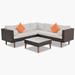 Latitude Run® Leisel 81.1" Wide Outdoor L-Shaped Patio Sectional Set Wicker/Rattan in Gray/Brown | 26 H x 81.1 W x 81.1 D in | Wayfair