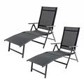 Ebern Designs Textilene Outdoor Lounge Chaise Folding Reclining Chair w/ Adjustable Back1 Piece | 27.8 H x 20 W x 65.5 D in | Wayfair