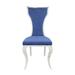 Orren Ellis Azriel dinning chairs, dining room chairs, dining chairs Wood/Upholstered/Velvet in Blue/Brown | 43 H x 22 W x 24 D in | Wayfair