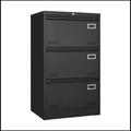 Mercer41 Filing Cabinet Lateral File Cabinet 3 Drawer, Blcak Locking Metal File Cabinets | 40 H x 23 W x 17 D in | Wayfair
