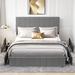 Ebern Designs Queen Upholstered Platform Storage Bed w/ 4 drawers & Adjustable Headboard, Metal | 44.7 H x 62.8 W x 73.6 D in | Wayfair