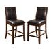 Wildon Home® Transitional Dining Room Counter Height Chairs Set Of 2Pc High Chairs Only Brown Cherry Unique Curved Back Espresso ette Padded Seat | Wayfair