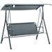 17 Stories 3-Person Porch Swing w/ Stand in Black/Gray | 60.25 H x 67.75 W x 43.25 D in | Wayfair 6DA49F0F9E594704BC6CA18B7F6B2195