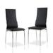 Orren Ellis Black Color Leatherette 2Pcs Dining Chairs Chrome Legs Dining Room Side Chairs High Back Modern Chairs | Wayfair