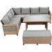 Latitude Run® 5-Piece Outdoor Patio Sofa Set, Sectional Garden Furniture Set w/ 2 Extendable Side Tables | Wayfair 07DBC02A1EE442FB97DB30CADA98CC50