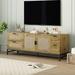Williston Forge Elegant Rattan TV Stand For Tvs Up To 65", Boho Style Media Console w/ Adjustable Shelves | Wayfair