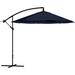 17 Stories Anjae 10' Offset Outdoor Cantilever Umbrella w/ Crank, Steel in Blue/Navy | 96 H x 120 W x 120 D in | Wayfair