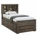 wtressa Farmhouse Style Bookcase Captain Bed w/ Three Drawers & Trundle Wood in Brown | 48.7 H x 43.4 W x 82.7 D in | Wayfair YP0327-BS316105AAD