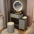 Slate Furniture Makeup Dressing Table with Mirrors Girl Bedroom Bedside Storage Cabinet Integrated