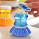 Kitchen Cleaning Brush 2 In 1 Long Handle Cleaing Brush With Removable Brush Sponge Dispenser