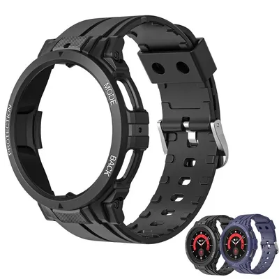 Silicone Straps+Case for Samsung Galaxy Watch 5/4 40/44mm Band Protector Bezel for Galaxy Watch 5