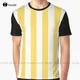 Yellow And White Vertical Stripes Graphic T-Shirt Custom Aldult Teen Unisex Digital Printing Tee